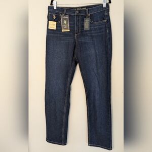 US Polo Assn Jeans Women's Size 18 Dark Wash Straight Leg Adjustable Waist Band